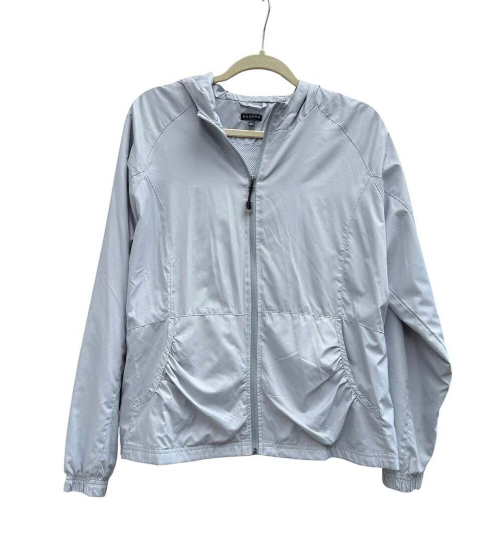 Hannah Women's Lightweight Hooded Windbreaker Jacket Light Blue
